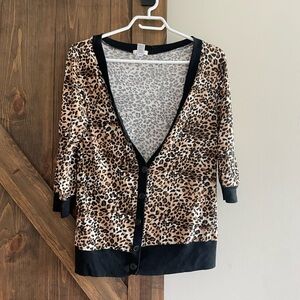 LOVECULTURE Cheetah Leopard Print Button Up Cardigan